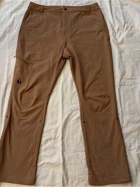 Gnara Go-There Pants Women 16 Brown Hiking Outdoor Roll-Up Hem UtilityTravel